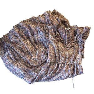 Steve Madden BB Dakota Floral Cap Sleeve Light weight Maxi Dress Womens Size L